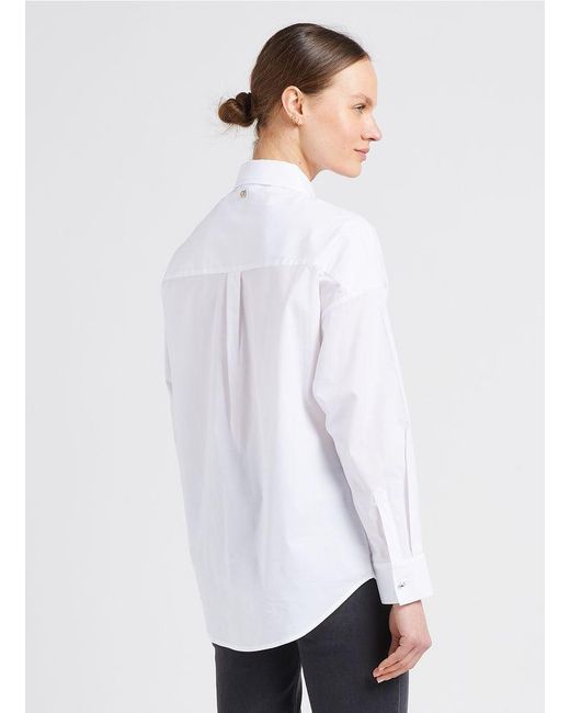 Liu Jo White Long-Sleeved Lapel Shirt