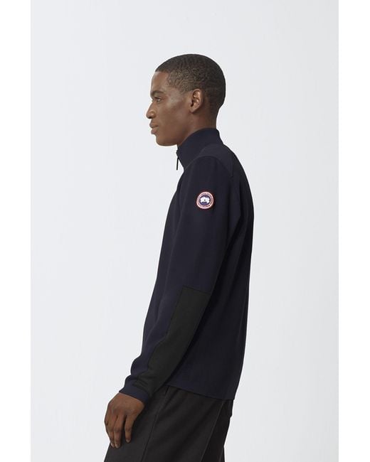 Canada Goose Blue Stormont Logo Patch Knitted Jumper for men