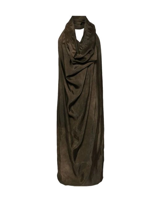 Uma Wang Green Amone Halterneck Open Back Dress