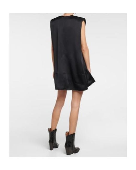 Stella McCartney Black Embellished Satin Minidress