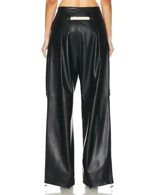 DARKPARK Black Daisy Plonge Nappa Leather Military Trousers