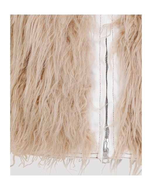 Dries Van Noten Natural Vangel Faux Fur Coats