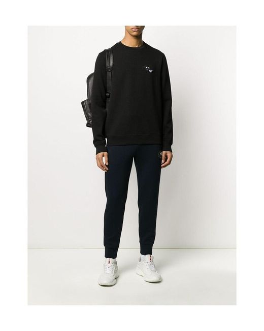 Emporio Armani Black Logo Patch Sports Sweater for men