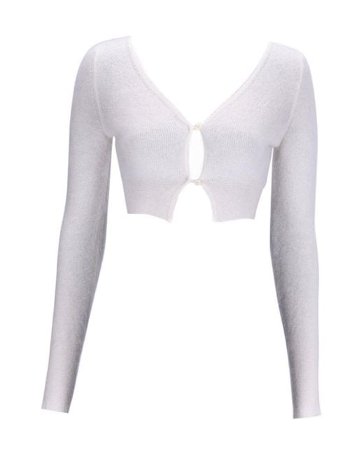 Jacquemus White Le Alzou Cropped Cardigan