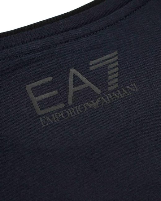 EA7 Blue Logo T-Shirt With Round Neck for men