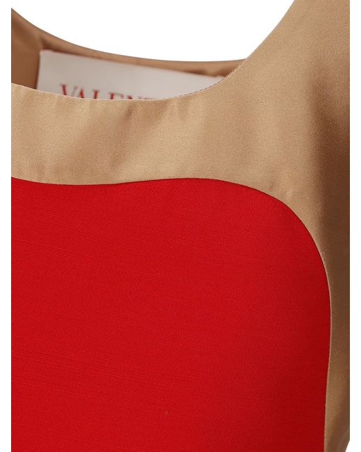 Valentino Red Colour-Block Sleeveless Minidress