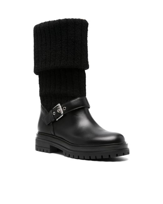 Gianvito Rossi Black Thurso Strap Detailed Pull-On Biker Boots