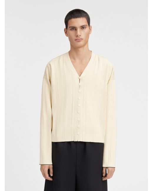 Jacquemus Natural Pleated Cardigan for men