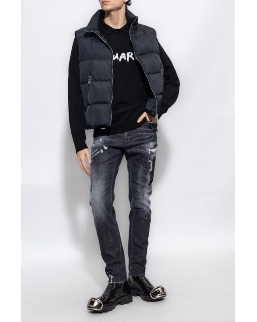 DSquared² Blue Straight-Leg Distressed Jeans for men
