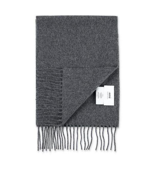 AMI Gray Ami De Coeur Fringed Scarf for men