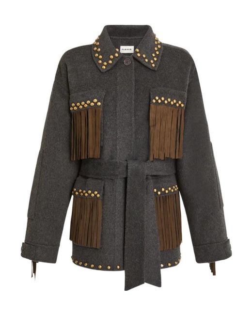 P.A.R.O.S.H. Gray Belted Casual Jacket