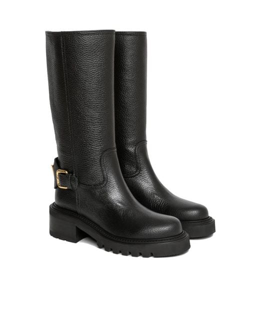 Via Roma 15 Black Leather Boots