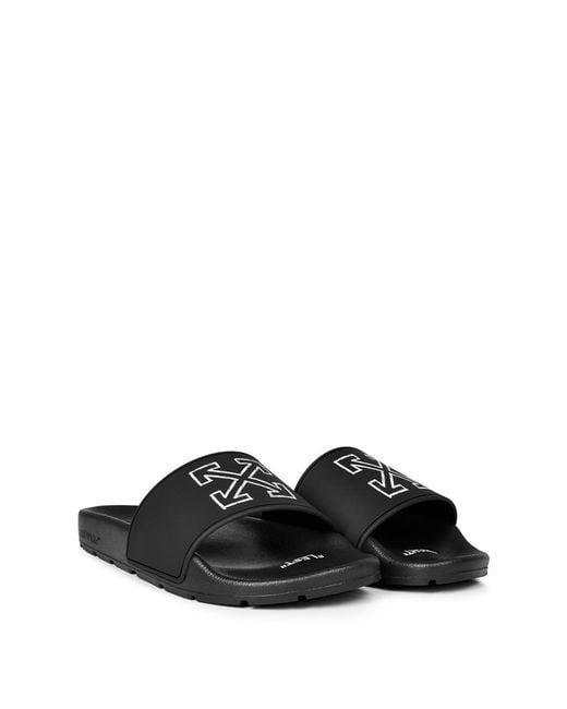 Off-White c/o Virgil Abloh Black Logo Slippers for men