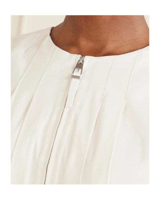 Jonathan Simkhai White Risel Pleated Poplin Mini Dress