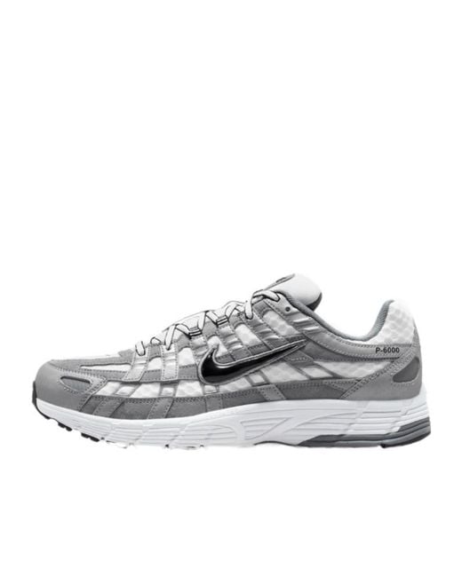 Nike Gray P-6000 Low-Top Sneakers for men