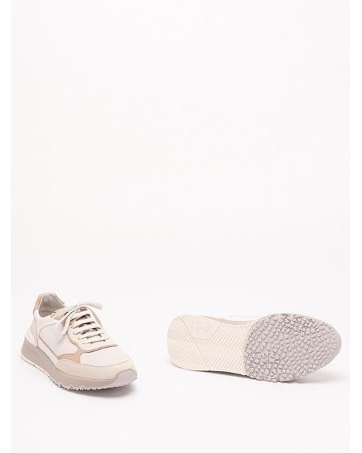 Brunello Cucinelli Pink Panelled Low Top Sneakers for men