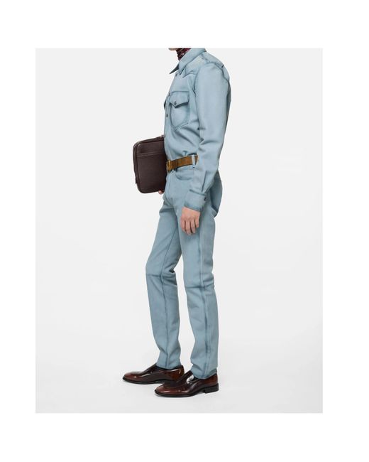 Acne Blue Suede Jacket for men