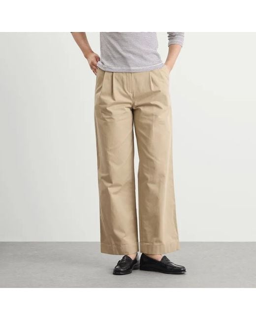 DUNST Natural Pleated-Front Trousers