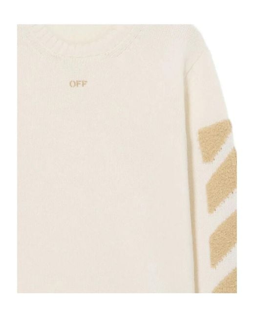 Off-White c/o Virgil Abloh White Diag Fuzzy-Knit Sweater for men