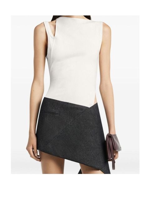 Courreges White Courrèges Oblique 90's Rib Top