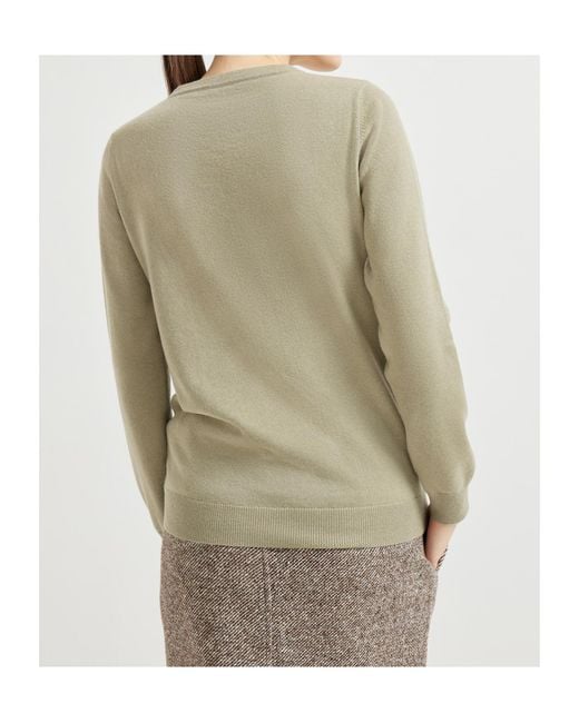 Brunello Cucinelli Gray Cashmere Crew-Neck Sweater