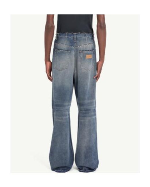 MM6 by Maison Margiela Blue Frayed Jeans for men