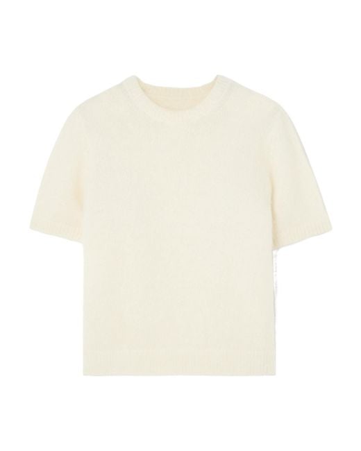 Doen White Short-Sleeved Sweater