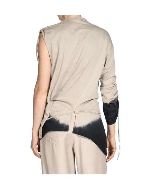 Y-3 White Dip Dye Cinched Drape T-Shirt