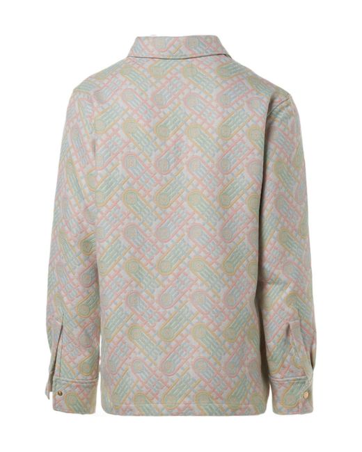 Casablanca Gray Logo-Appliqué Monogram-Jacquard Jacket for men