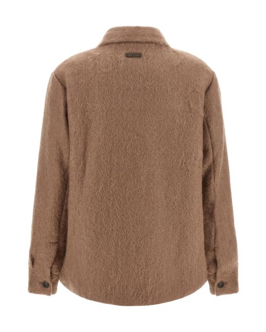 Peserico Brown Long-Sleeved Jacket