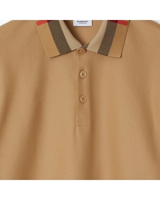 Burberry Natural Check Collar Short Sleeved Polo Shirt for men