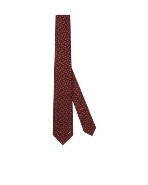 Gucci Brown Horsebit Detailed Tie for men