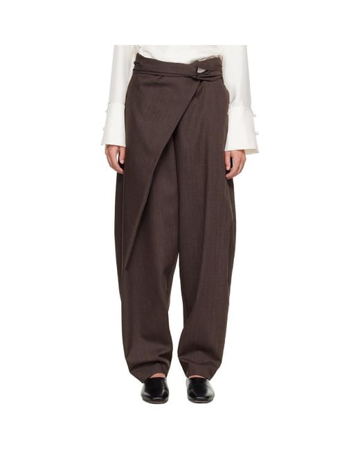 Rohe Brown Sarong Knot Trousers