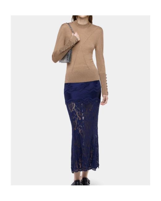 Rabanne Brown Button-Cuff Long-Sleeve T-Shirt