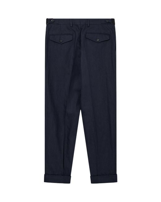 Dries Van Noten Blue Belt-Loop Casual Pants for men