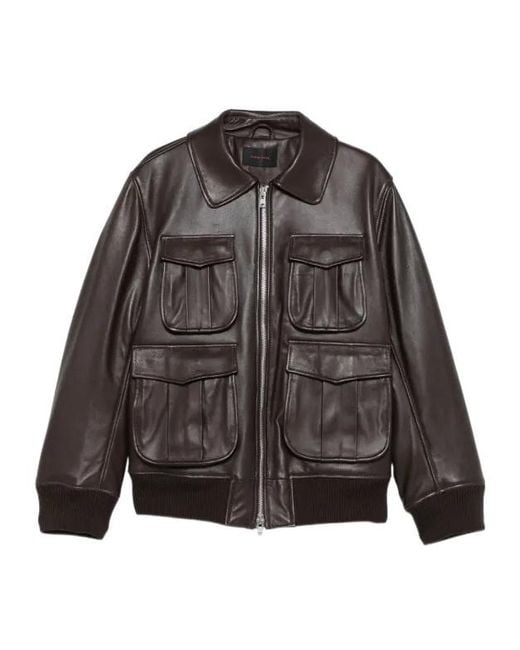 Simone Rocha Gray Multi-Pocket Lambskin Jacket for men