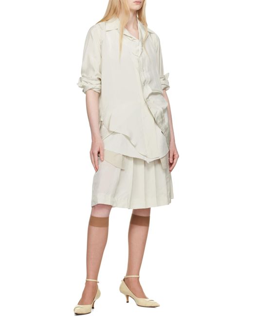 Maison Margiela White Buttoned Long-Sleeved Shirt