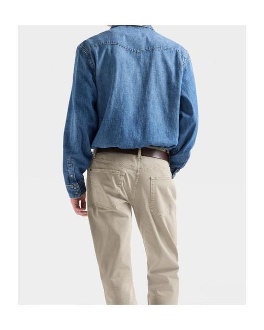 7 For All Mankind Blue Long Sleeve Western Shirt for men