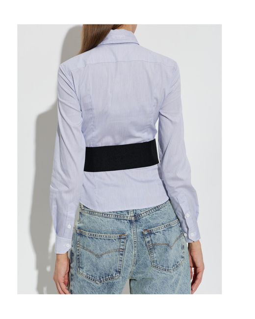 Vetements Blue Belted Fitted Shirt
