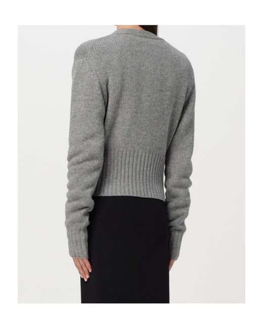Fabiana Filippi Gray V-Neck Knitted Cardigan