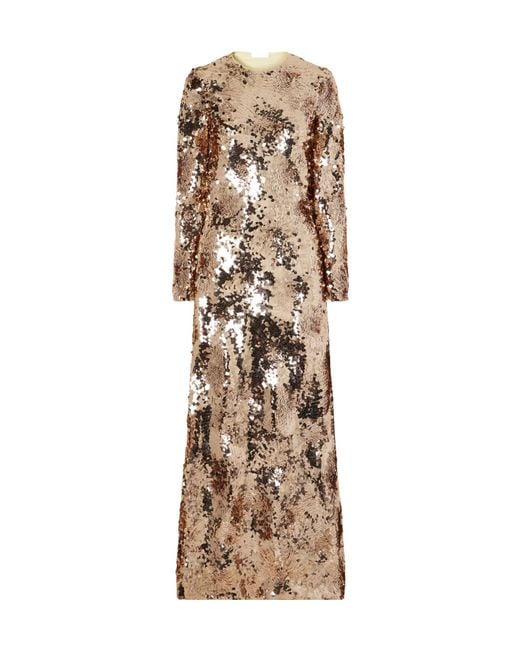 Rabanne Natural Sequin Maxi Dress