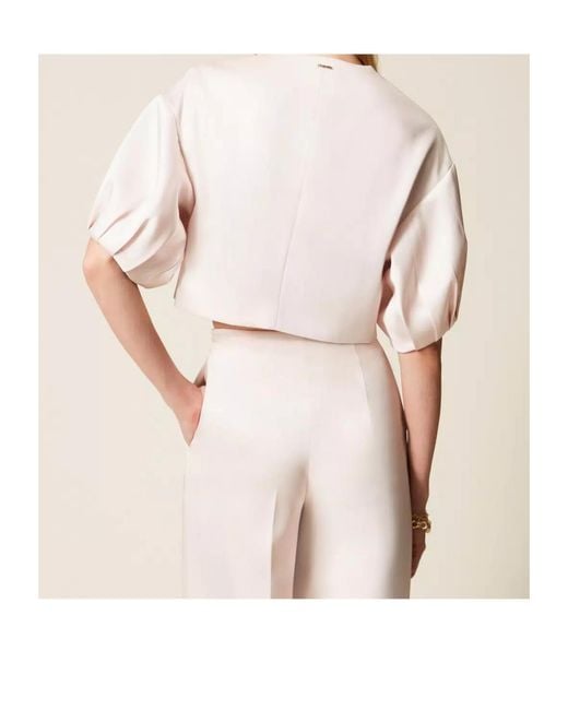Twinset Natural Duchesse Cropped Jacket