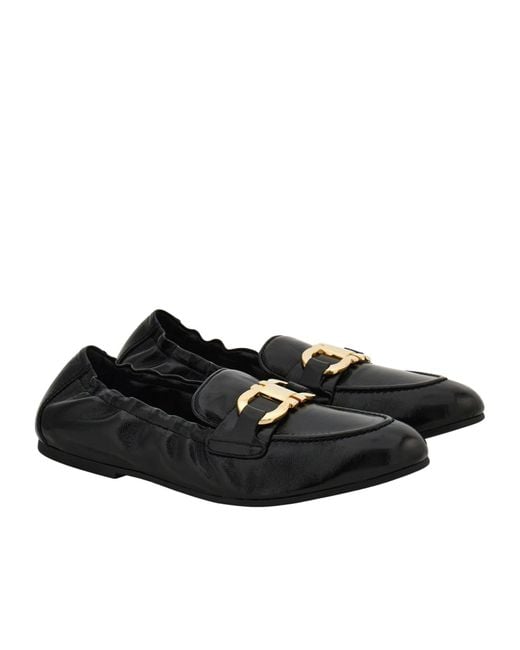 Ferragamo Black Ferragamo Gancini Plaque Elasticated Loafers