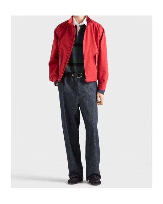 Prada Blue Regular Raw Denim Jeans for men