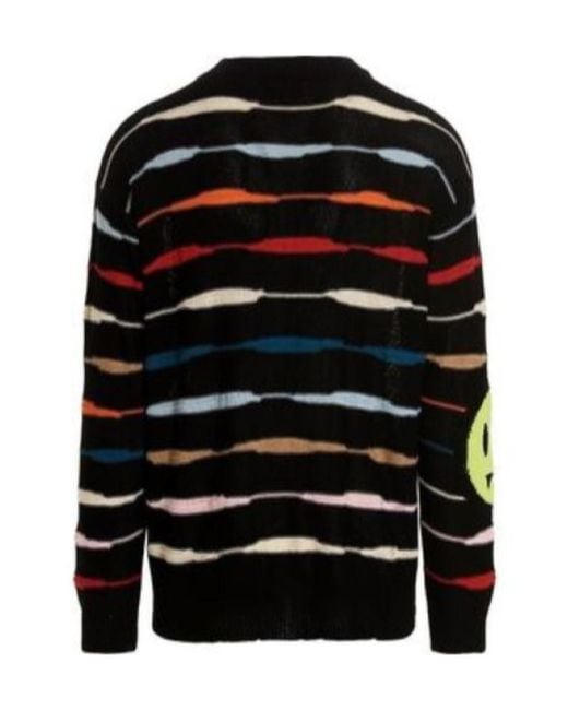 Barrow Black Striped V-Neck Buttoned Cardigan for men