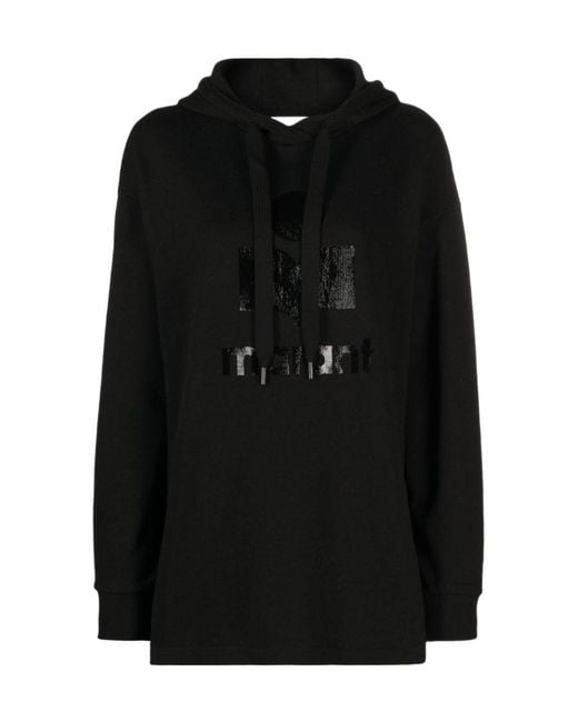 Isabel Marant Black Isabel Marant Étoile Long-Sleeved Drawstring Hoodie