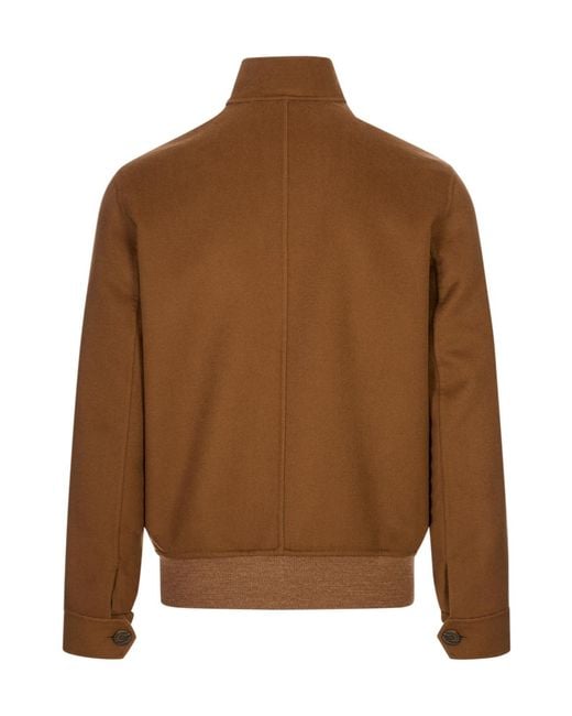 Canali Brown Stand-Up Collar Casual Jacket for men
