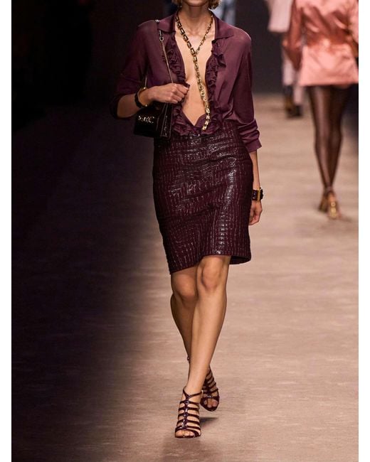 Tom Ford Purple Zipper Skirt
