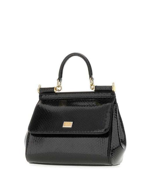 Dolce & Gabbana Black Python Sicily Handbag