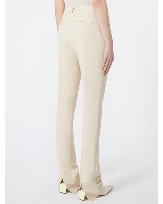 Sportmax White Fetta Pleated Straight Leg Pants